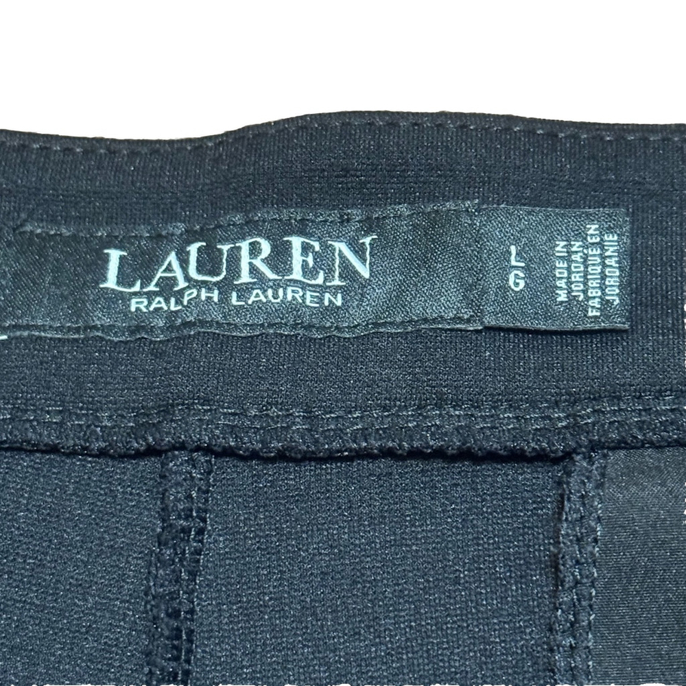Lauren Ralph Lauren Stretch Ponte Straight Leg Crop Pants Sz:L Black Ankle Pants - Picture 11 of 12